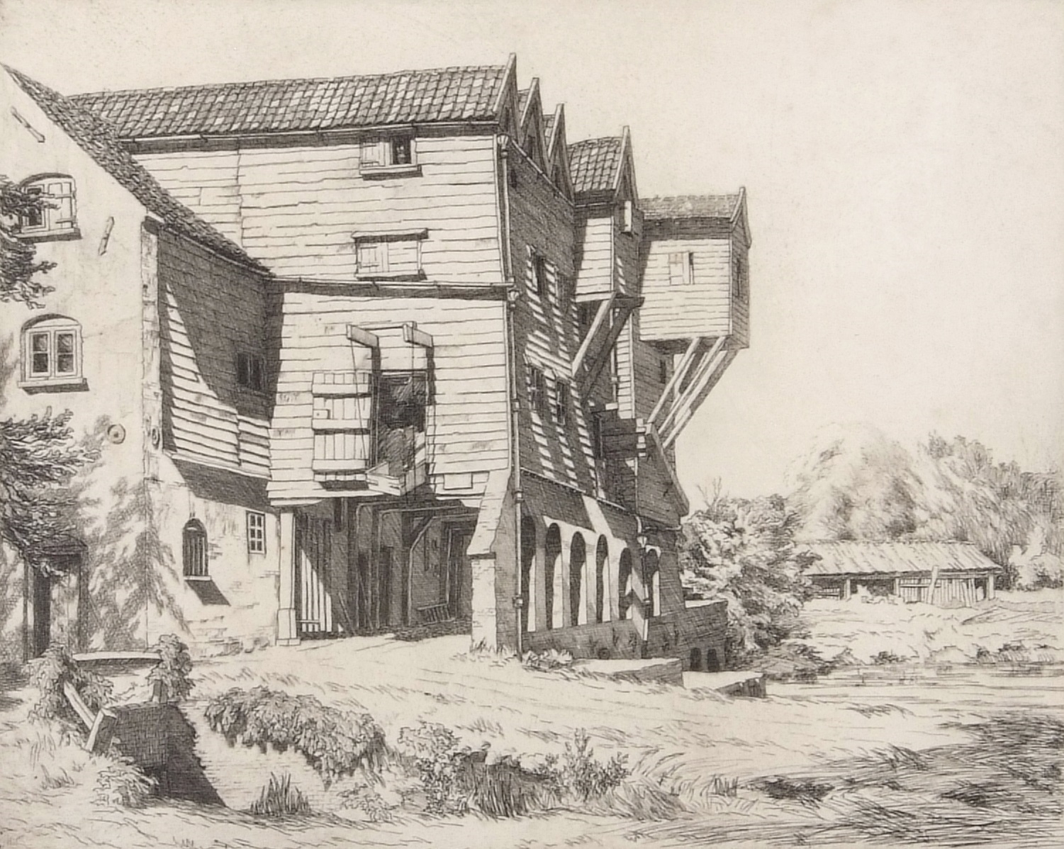 Artwork by Henry James Starling, "Horstead Mill-Norfolk", Made of etching