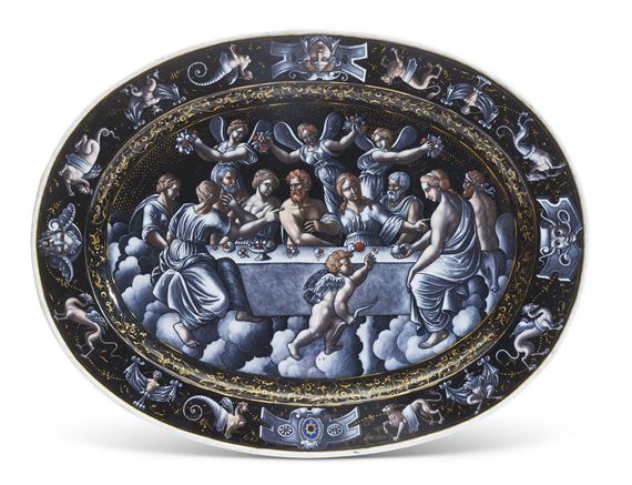 GRAND PLAT REPRÉSENTANT LES NOCES DE PSYCHÉ - Jean Court