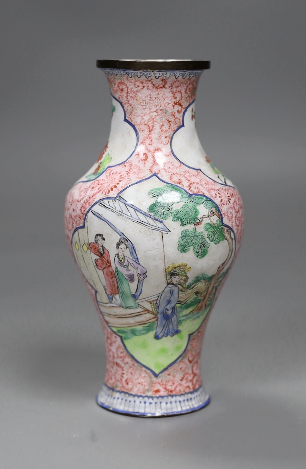 Qianlong A Chinese Guangzhou enamel vase MutualArt