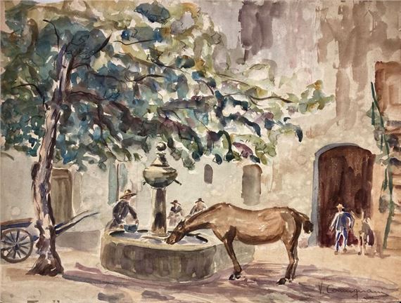 The old St-Entrevaux fountain by Vincent Cermignani