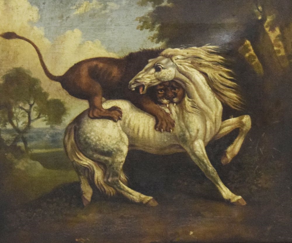 Stubbs A horse being attacked by a lion MutualArt
