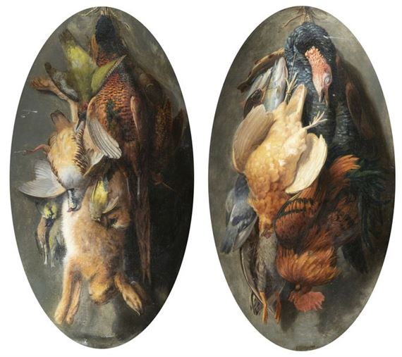 Anthelme-Eugene Grobon | Trophy with rabbit; trophy with poultry ...