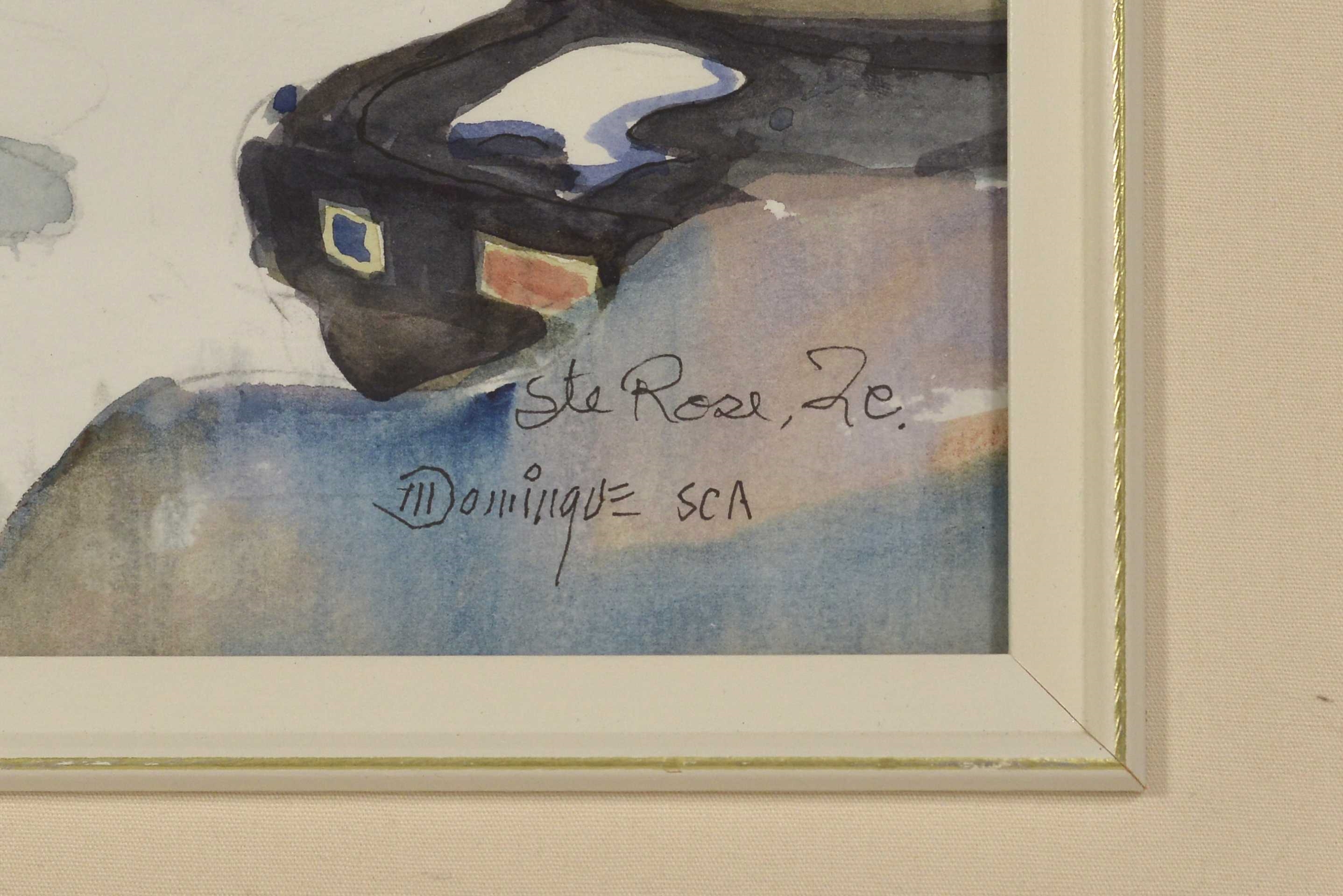 Artwork by Maurice Domingue, Ste-Rose 2e Aquarelle sur papier, signée en bas à droite Domingue S.C.A. Dimension: 19" x 24 3/4" 48.2 x 62.8 cm ------------- Domingue, Maurice, Made of Watercolour on paper
