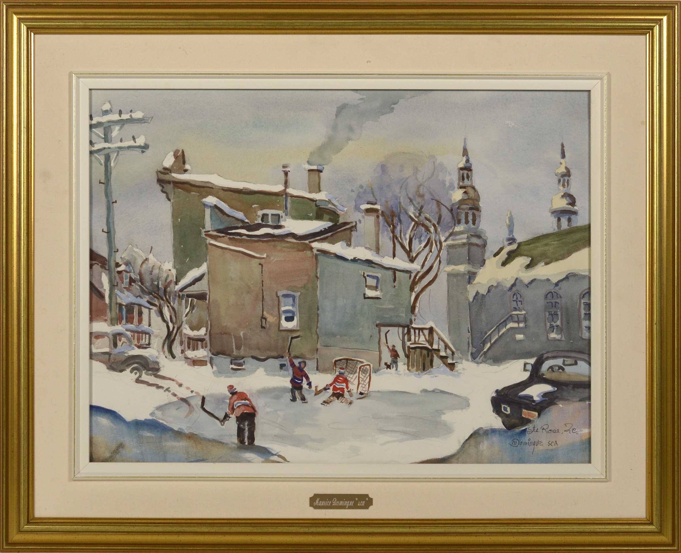 Artwork by Maurice Domingue, Ste-Rose 2e Aquarelle sur papier, signée en bas à droite Domingue S.C.A. Dimension: 19" x 24 3/4" 48.2 x 62.8 cm ------------- Domingue, Maurice, Made of Watercolour on paper
