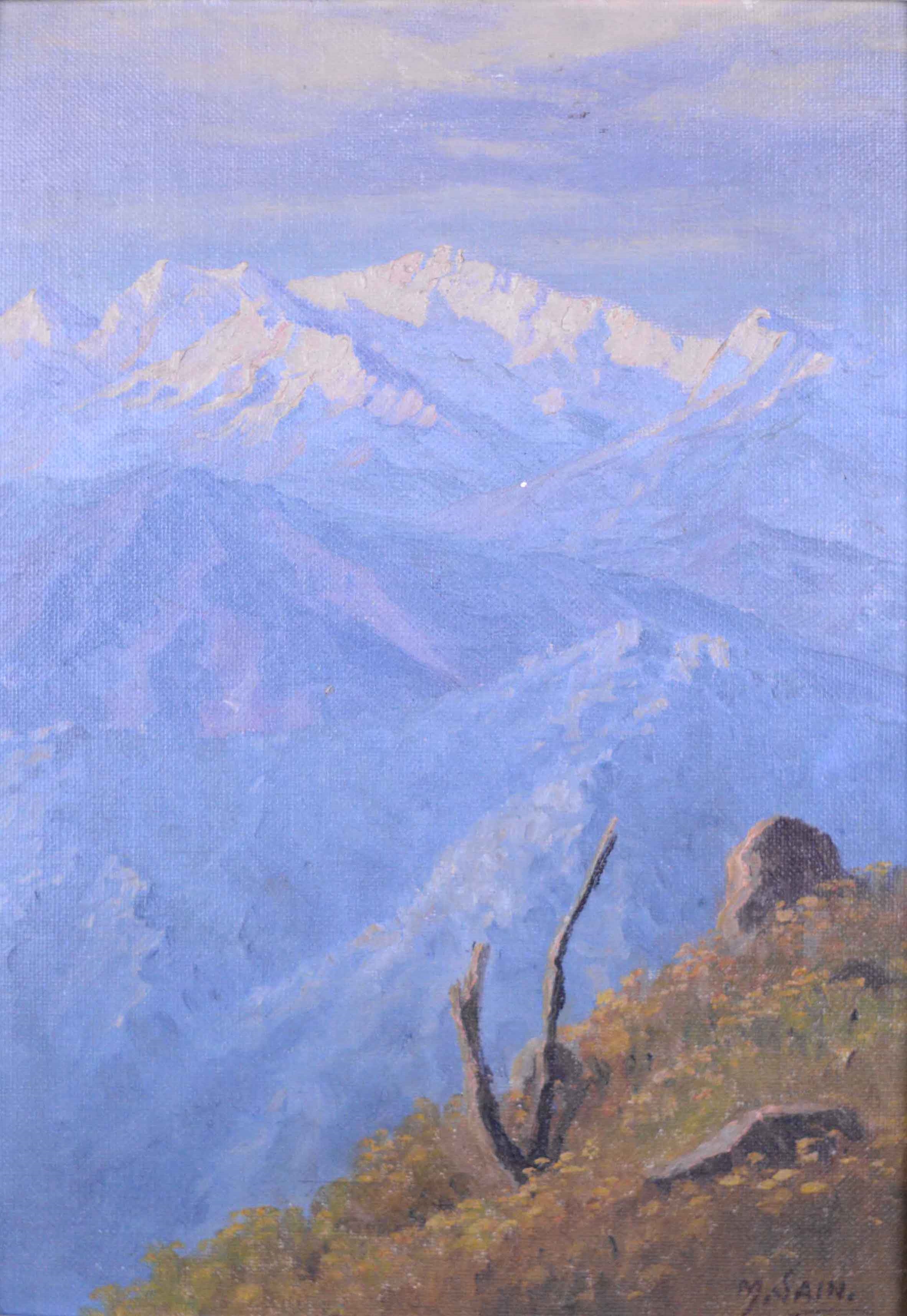 Artwork by M. Sain, Himalaya, Made of Oil on canvas