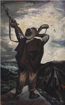 Untitled (Lucha popular en Colombia) (Campesino con fusil y bayoneta) - Alipio Jaramillo
