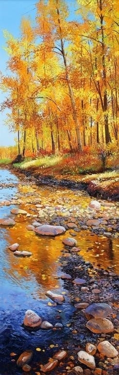 Artwork by Andrew Kiss, AUTUMN REFLECTIONS, Made of oil on canvas