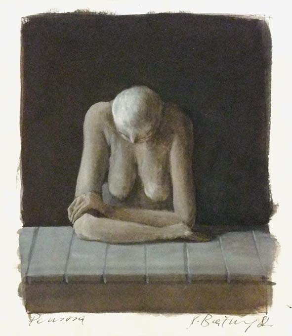 Artwork by Gisela Breitling, La pensosa – Die Nachdenkliche, Made of Gouache