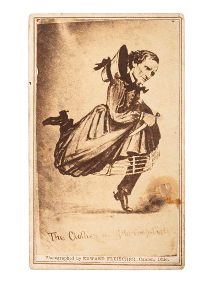 CDV caricature of Jefferson Davis escaping in women's clothing - Edward Fleischer