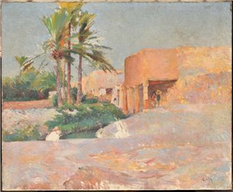 Orientalist landscape (study) - Joseph van Loix