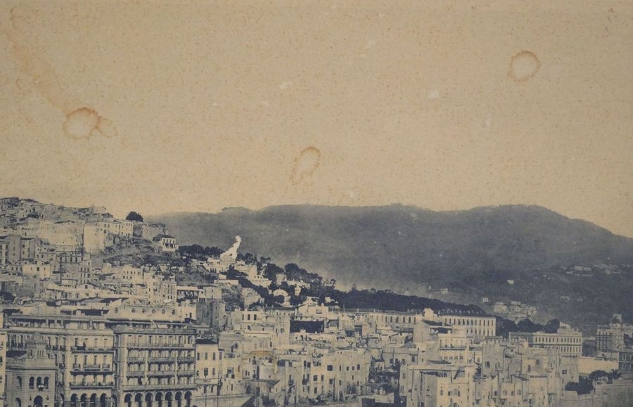 Artwork by Jean-théophile Geiser, Panoramic view of Algiers around 1880, Made of Silver photograph