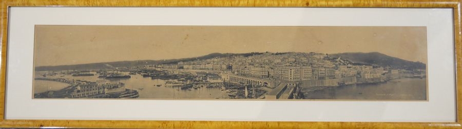 Artwork by Jean-théophile Geiser, Panoramic view of Algiers around 1880, Made of Silver photograph