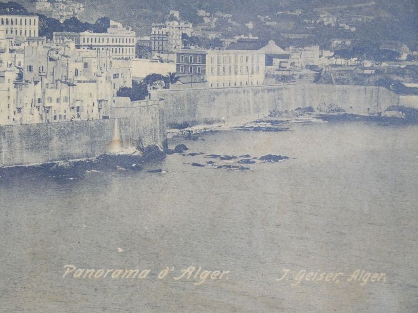 Artwork by Jean-théophile Geiser, Panoramic view of Algiers around 1880, Made of Silver photograph