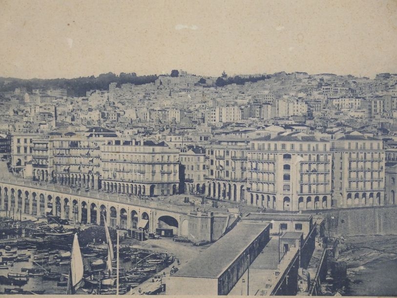 Artwork by Jean-théophile Geiser, Panoramic view of Algiers around 1880, Made of Silver photograph