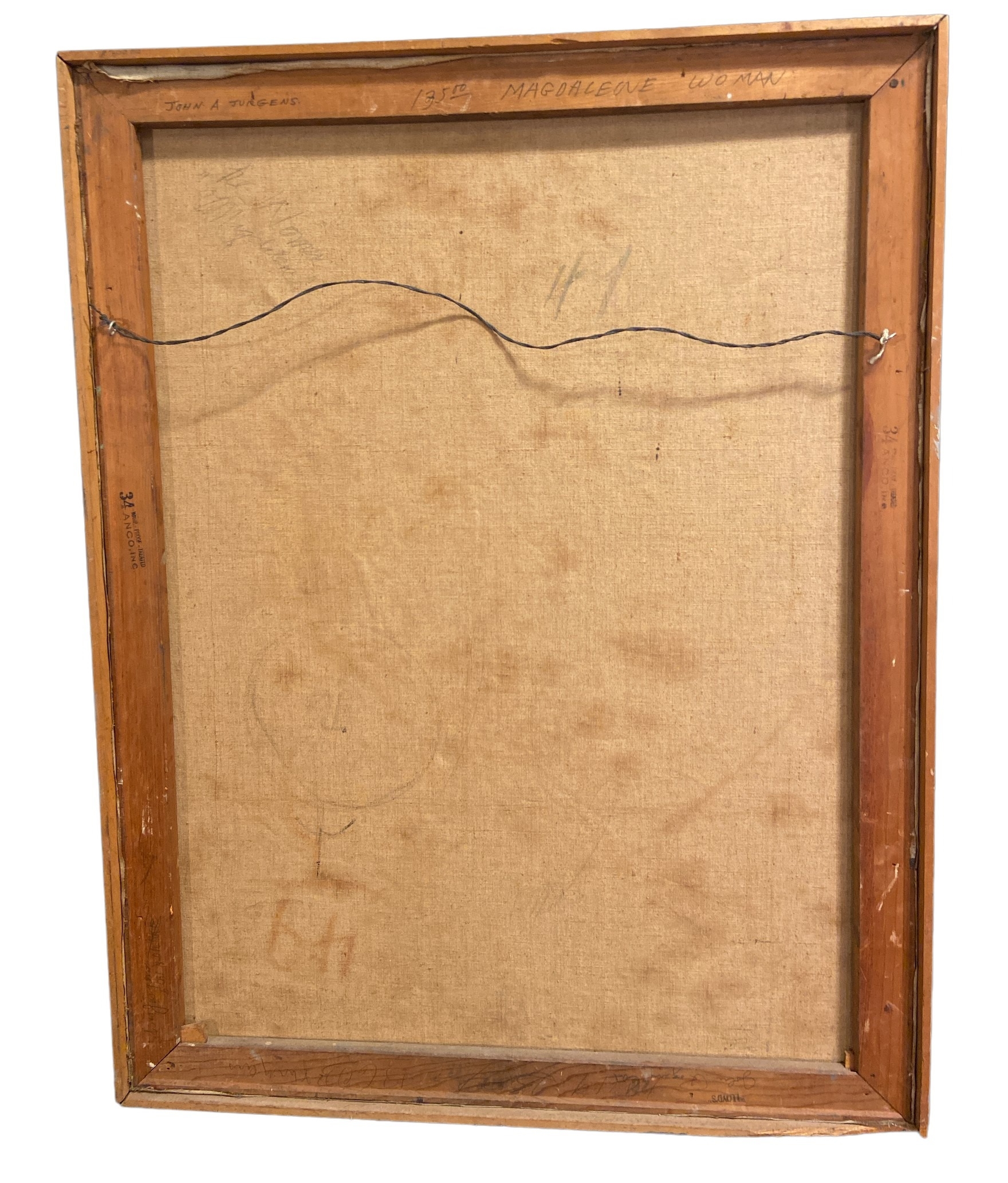 Artwork by John Albert Jurgens, Abstract Acrylic JOHN A. JURGENS "Magdalene Woman" Figure on Canvas, Made of Acrylic