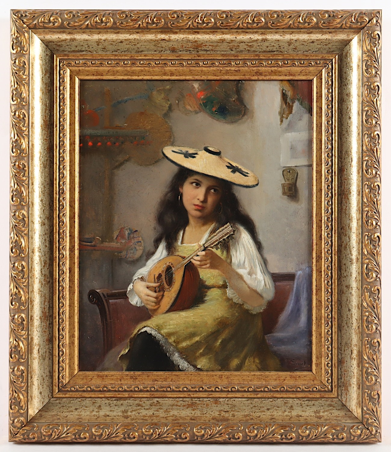 Louis Rene Hippolyte Sinet | Junge Mandolinenspielerin | MutualArt