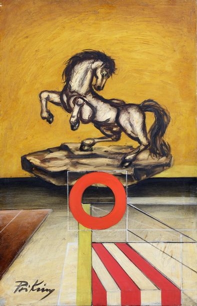 Franz Priking | Prancing horse OIL on canvas Signed lower left 100 x 65 ...