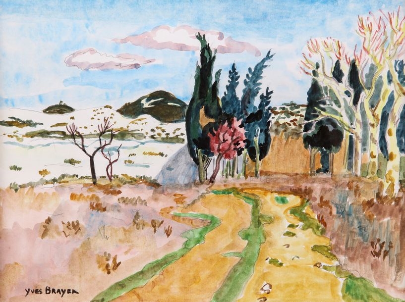 Yves BRAYER - Barque en Camargue - Lithographie originale signée - Art