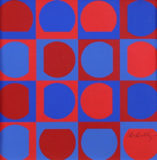Kinetic composition SERIGRAPH on PAPER Signed with ballpoint pen in lower right corner 28 x 28 cm (Mounted on an isorel support) Provenance l Collection of the Painter Marcestel Squarciafichi The painters witnesses of their time by Victor Vasarely