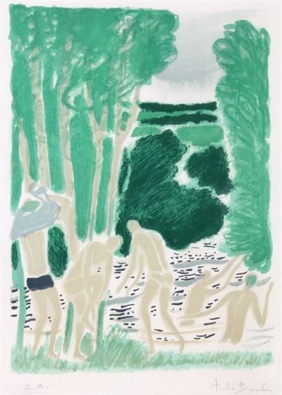 Andre Brasilier | The bathers LITHOGRAPHY on PAPER Signed lower right ...