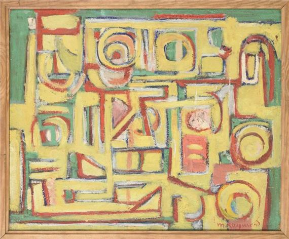 1952 Oil on isorel by Marie Raymond, dated 1952