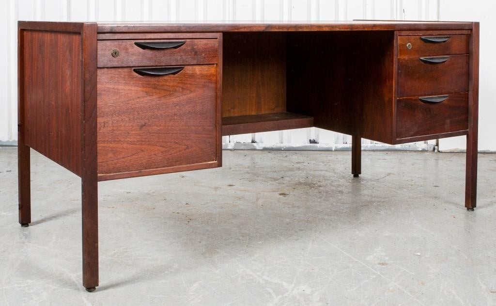 Jens Risom | Jens Risom Mid-Century Modern Teak Desk | MutualArt
