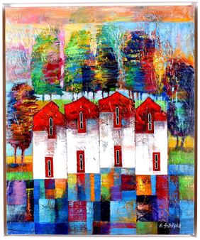 Motif of white houses - Ewa Sibilska