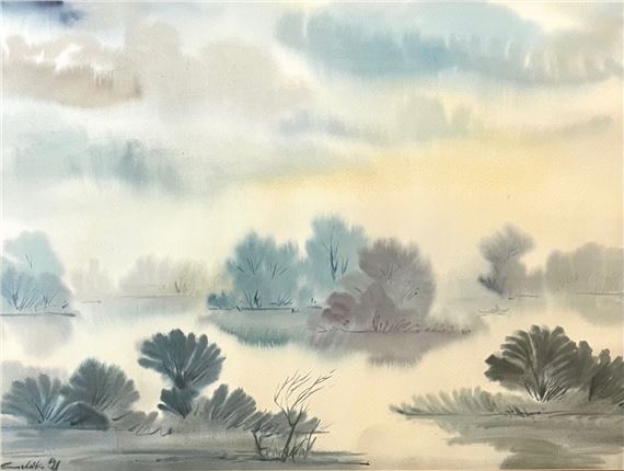 RÁNO NA JAZERE I by Andrej Smolák, 1991