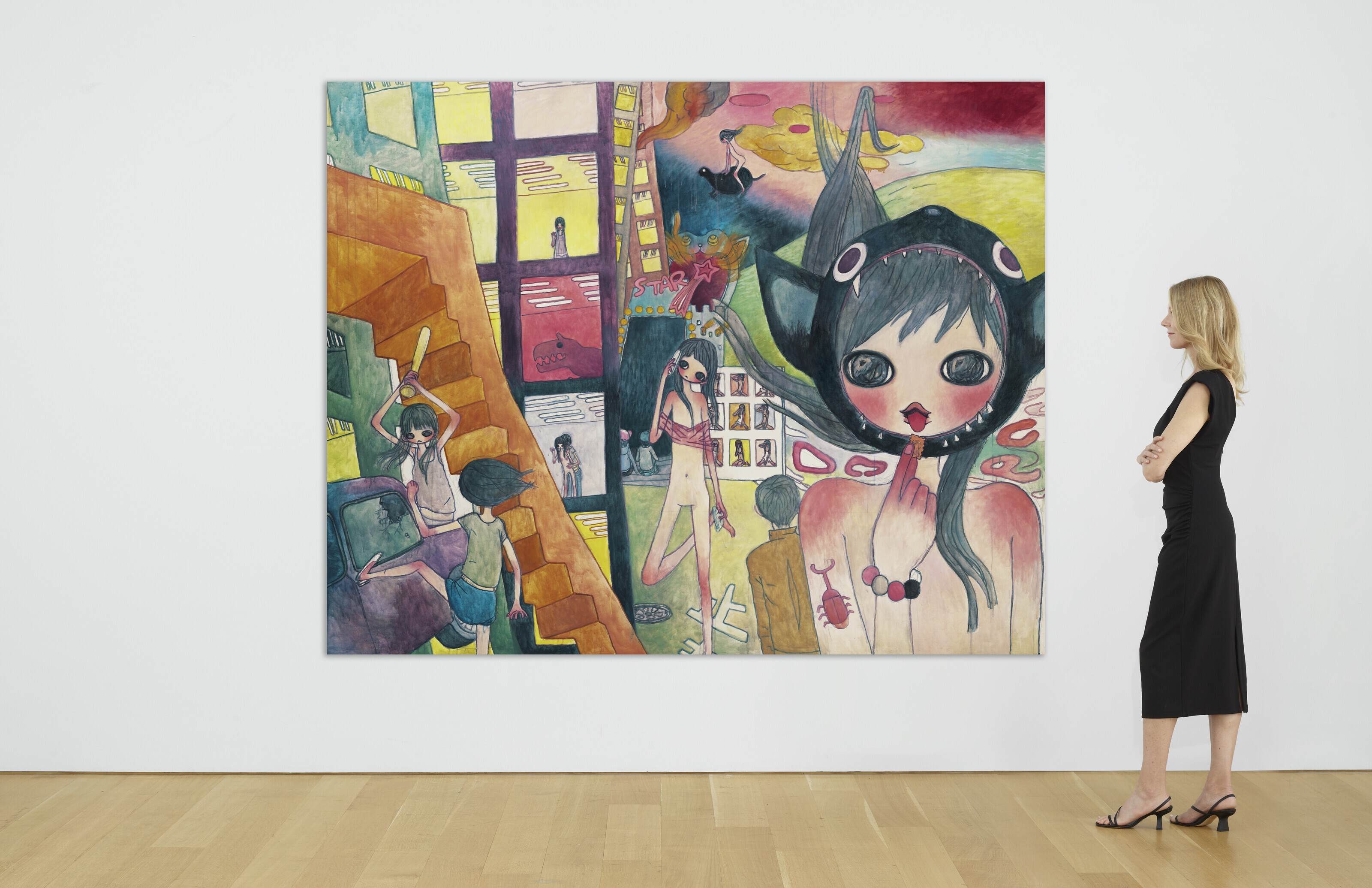 Artwork by Aya Takano, Land of Sodom and Gomorrah, Made of acrylic on canvas