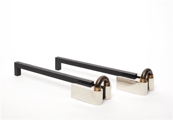 PAIRE DE CHENETS, LE MODÈLE CRÉÉ by Jean Puiforcat, circa 1930