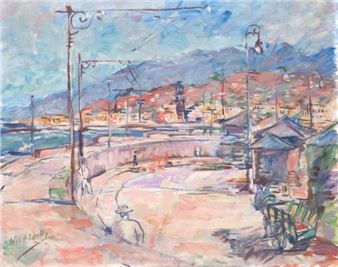 Südliche Küstenstraße mit Personen - Willy Semm