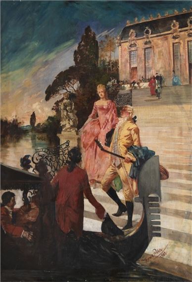 Elegante Gesellschaft nach dem Ball by Hermann Emil Pohle, 1888