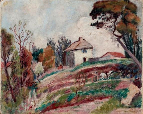 Roderic O'Conor | Landscape with a white horse | MutualArt