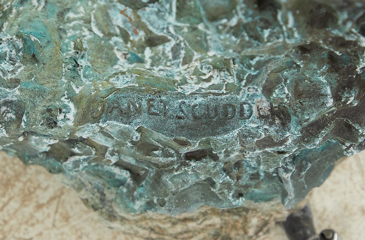 Artwork by Janet Scudder, "Boy with Fish", Made of bronze