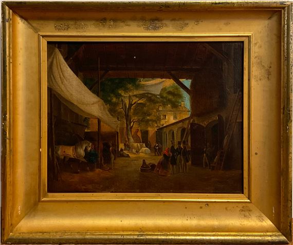 Angelo Inganni | La scuderia (1863) | MutualArt