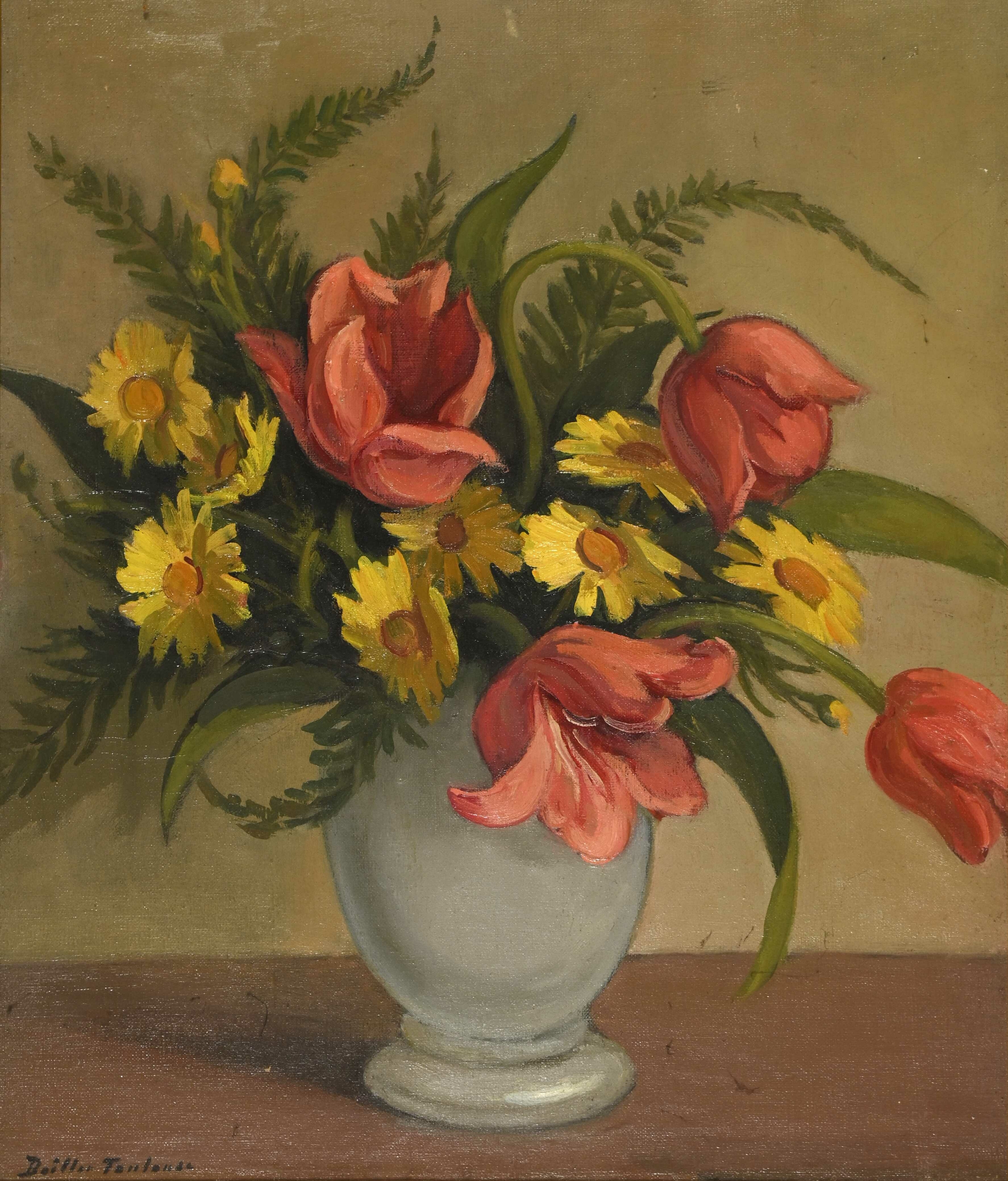 Artwork by Madeleine Doillon-Toulouse, Tulipes et marguerites