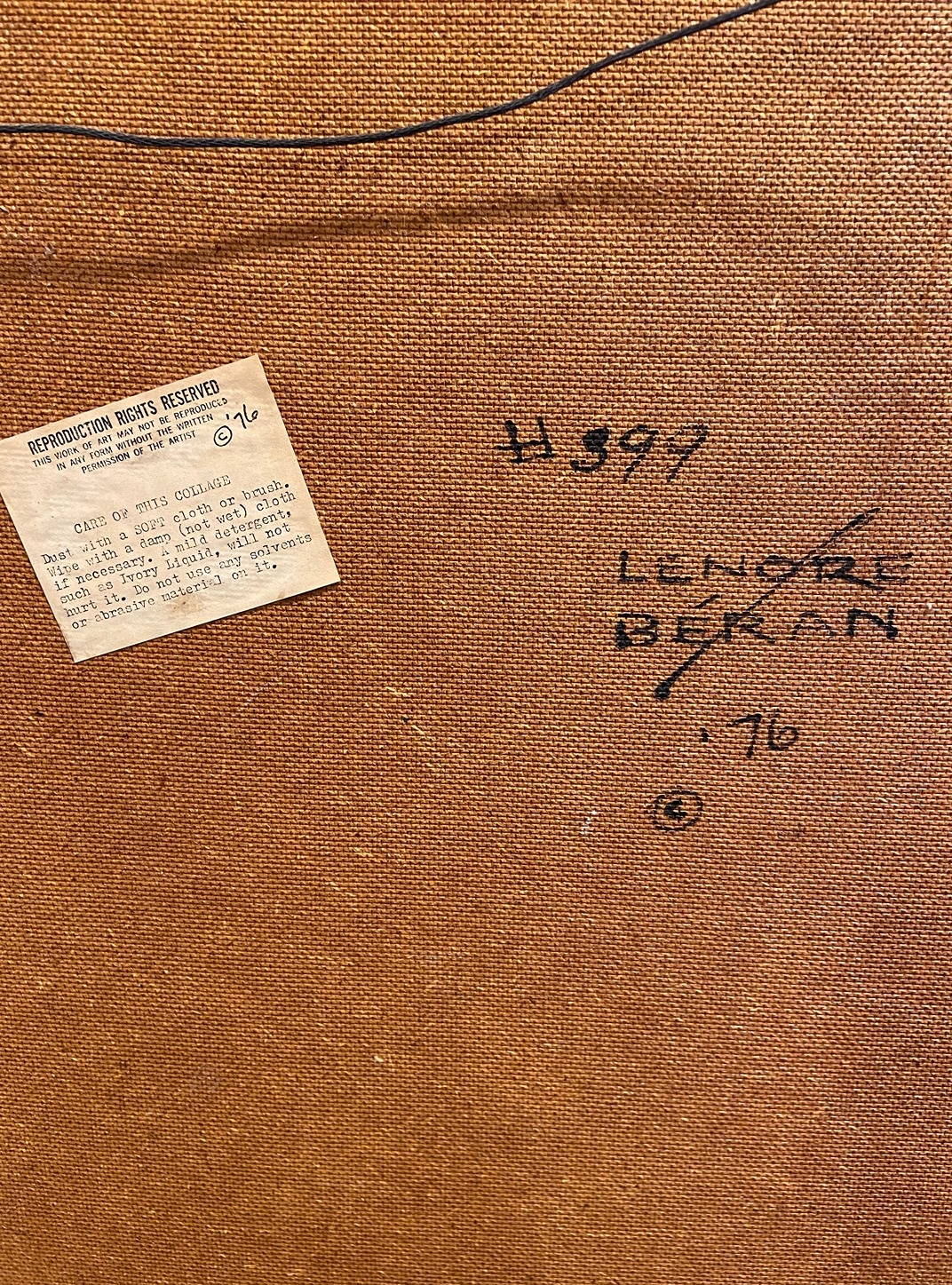 Artwork by Lenore Beran, Impressive Mid Century Collage Art by LENORE BERAN, Made of Collage