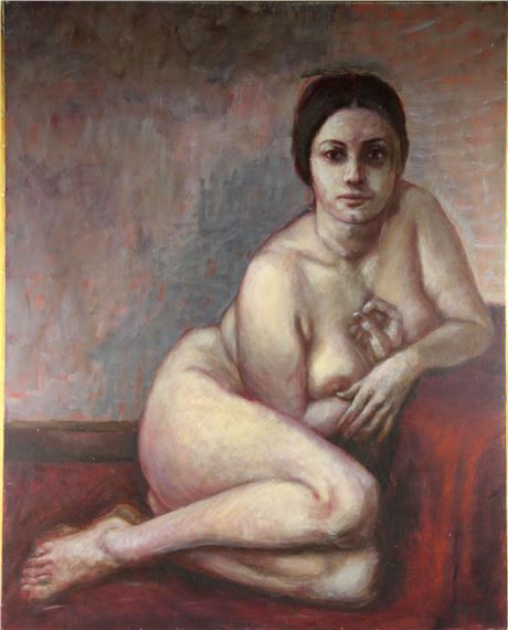 Frauenakt auf einem Sofa by Herbert Kämper