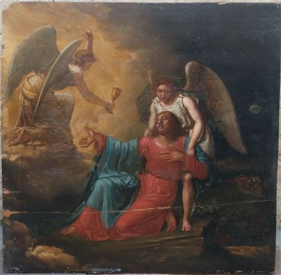 French School, 17th Century Christ on the Mount of Olives surrounded