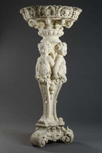 Artwork by Jean-Jacques Ducel, Tripod base resting on scrolled feet, Made of cast iron