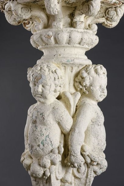 Artwork by Jean-Jacques Ducel, Tripod base resting on scrolled feet, Made of cast iron