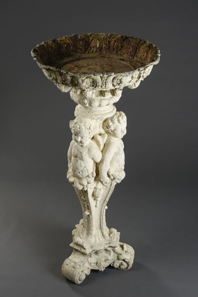 Artwork by Jean-Jacques Ducel, Tripod base resting on scrolled feet, Made of cast iron