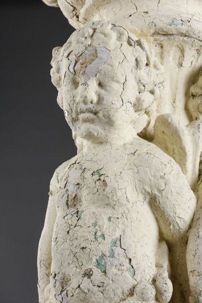 Artwork by Jean-Jacques Ducel, Tripod base resting on scrolled feet, Made of cast iron