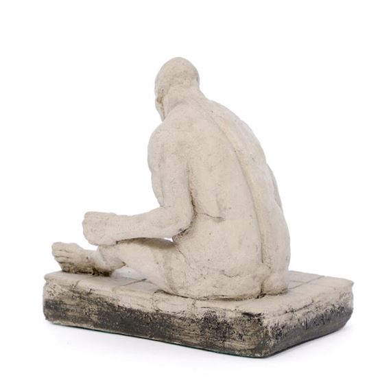 Lars Calmar | A naked man with his hand down a drain | MutualArt