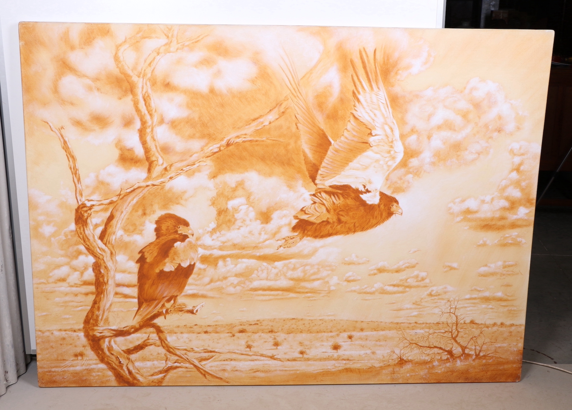 Artwork by Gordon Howard, BATELEUR, Made of acrylic on canvas