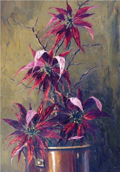 STILL LIFE WITH POINSETTIAS by Hennie Griesel
