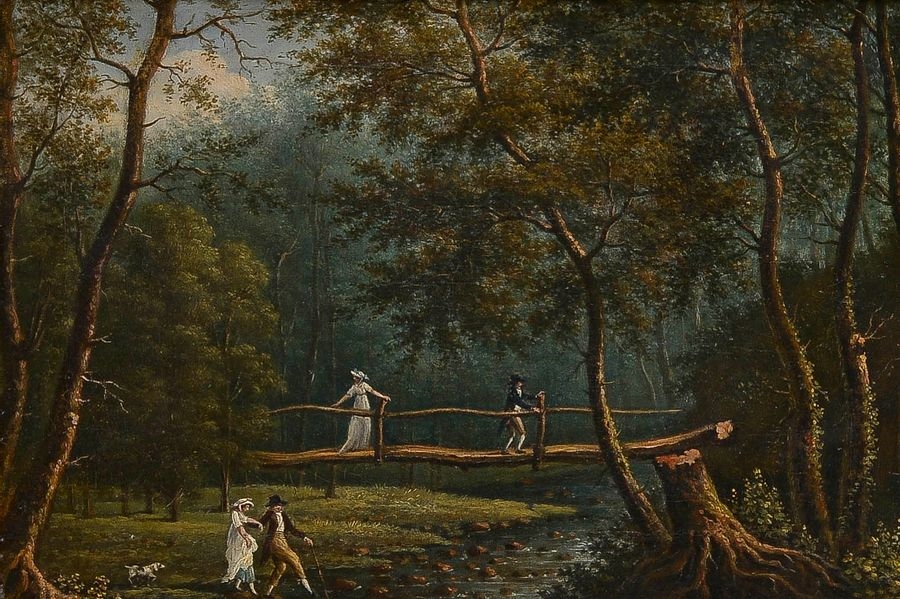 Jean Michel Grobon | Promeneurs au vallon de Brignais | MutualArt