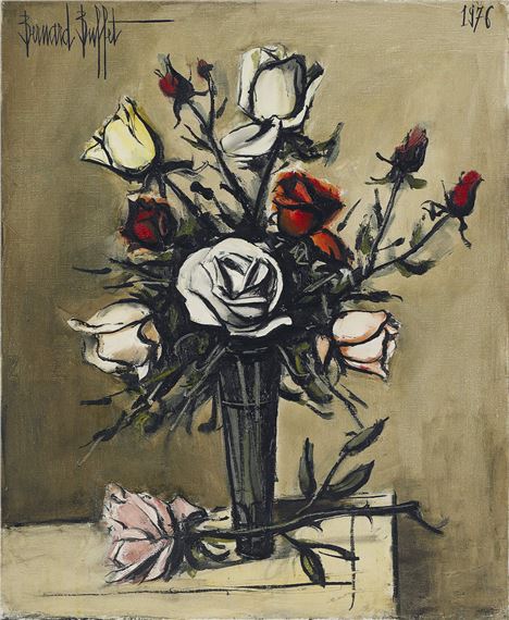 Bernard Buffet | Roses Dans Un Verre II (1976) | MutualArt