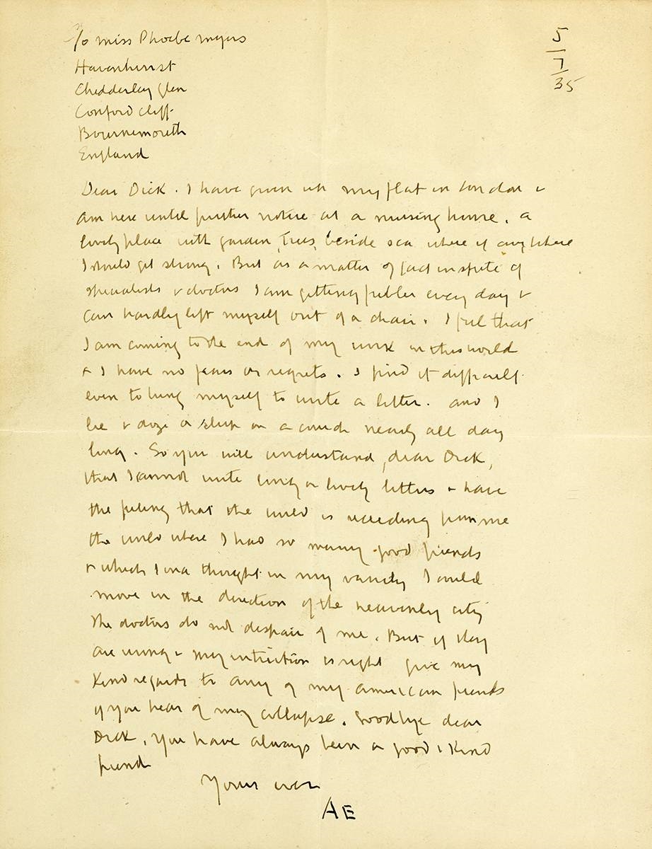 George Russell | LETTER TO JULY 5, 1935 (1935) | MutualArt