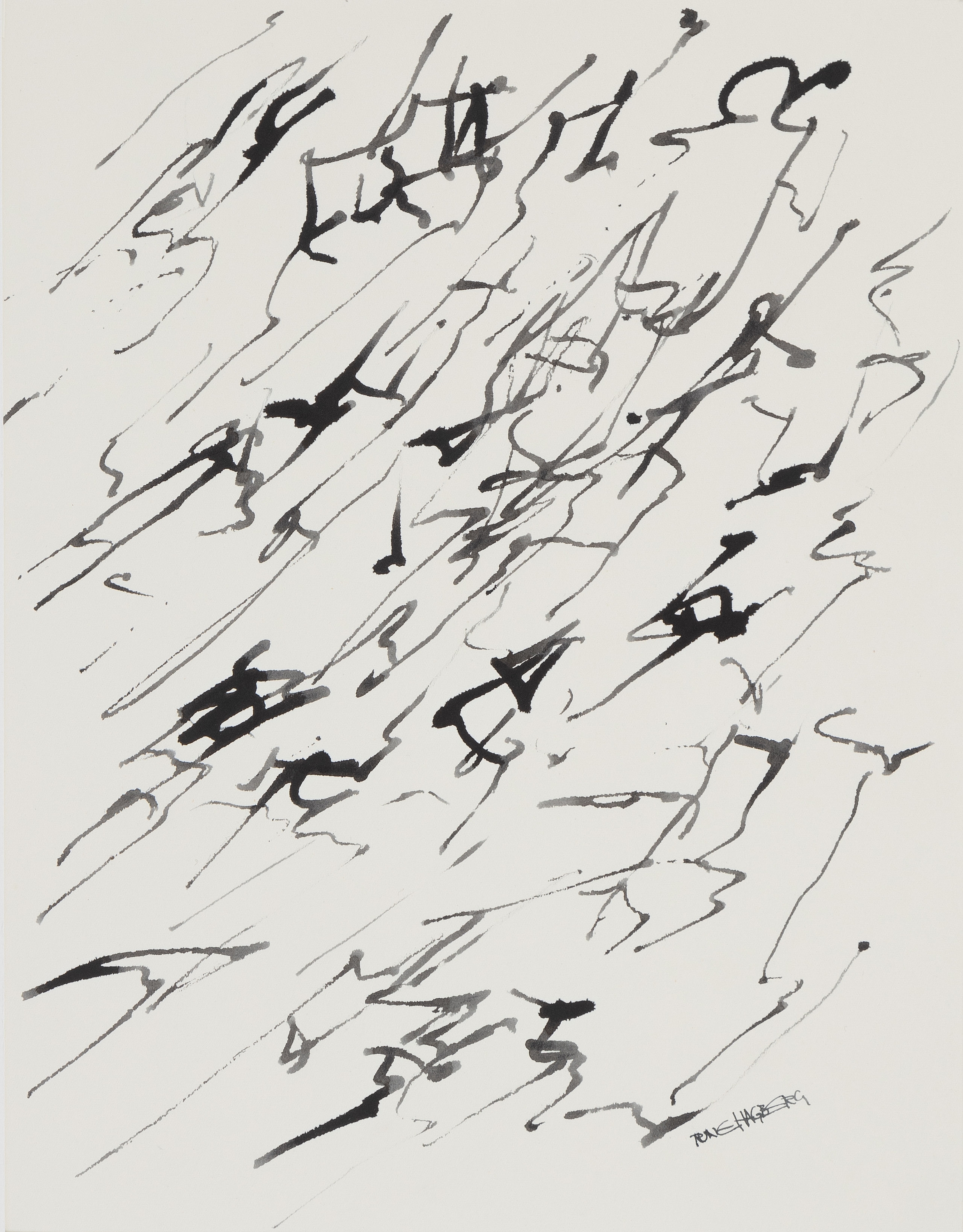 Artwork by Rune Hagberg, Rune Hagberg, ink on paper, signed., Made of ink on paper